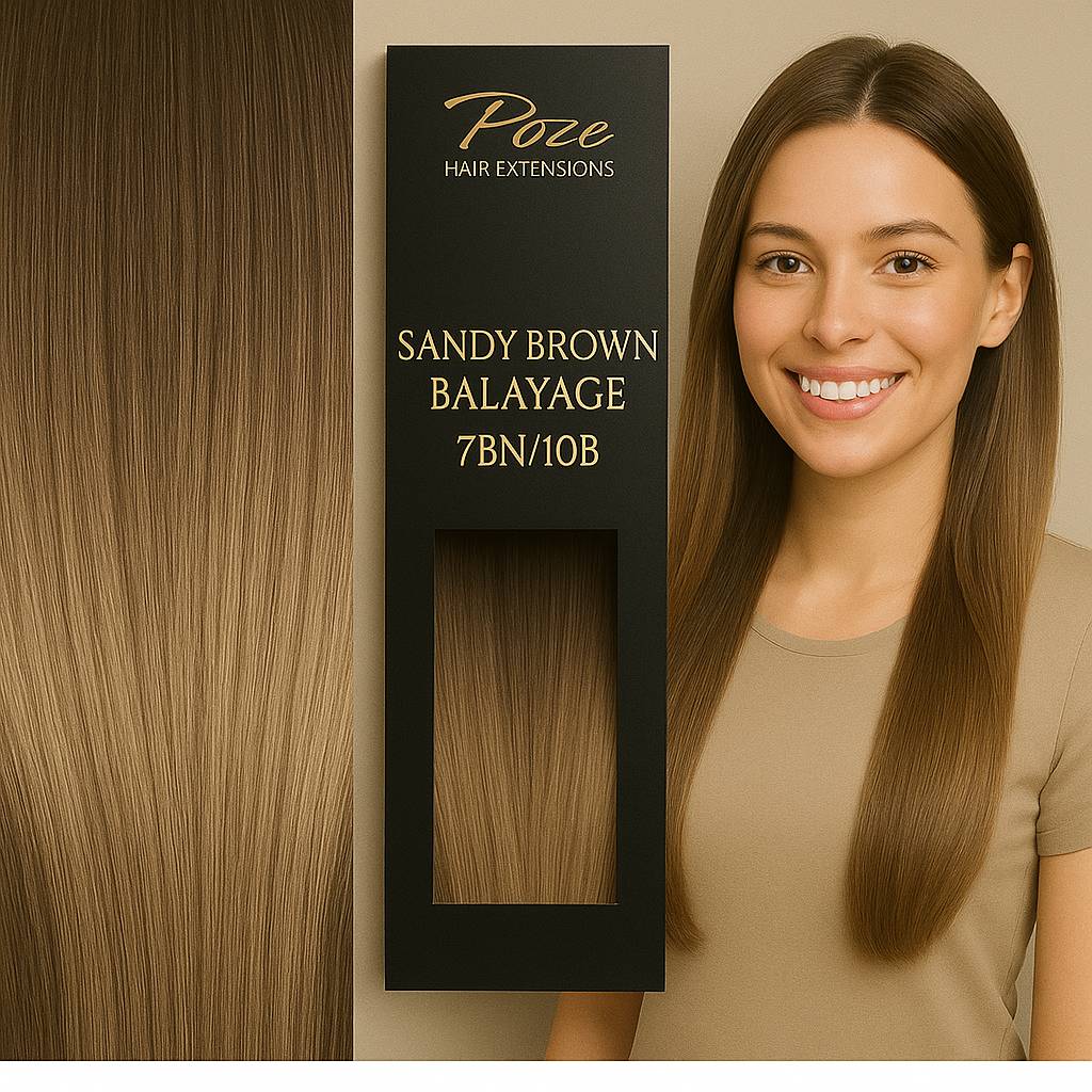 Micro Ring Extensions Standard - 7BN/10B Hiekkaruskea Balayage