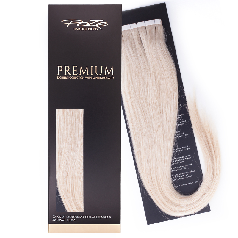 Poze Premium Tape On Hair Extensions - 52g Platinum 12NA - 50cm
