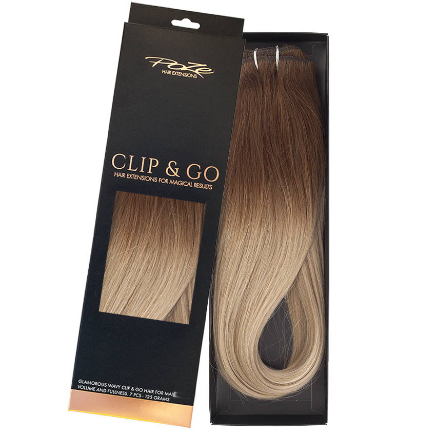 Poze Standard Clip & Go Hair Extensions - 125g Whipped Creme Balayage T6 - 50cm