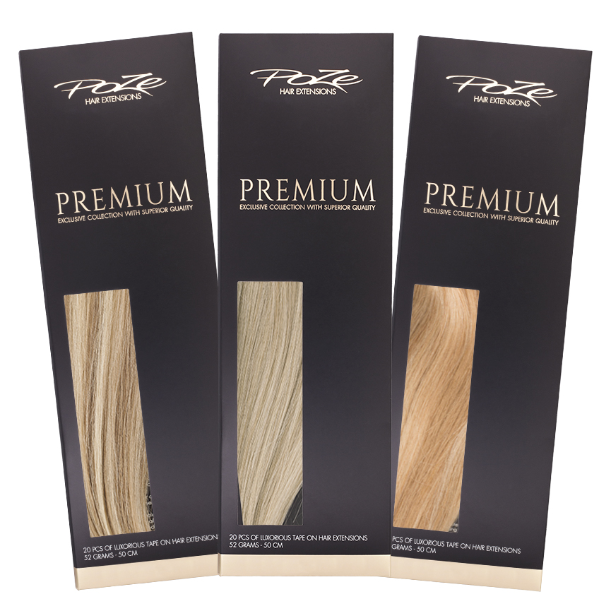 Poze Premium Tape On Hair Extensions - 52g 9N Natural Blonde - 50cm