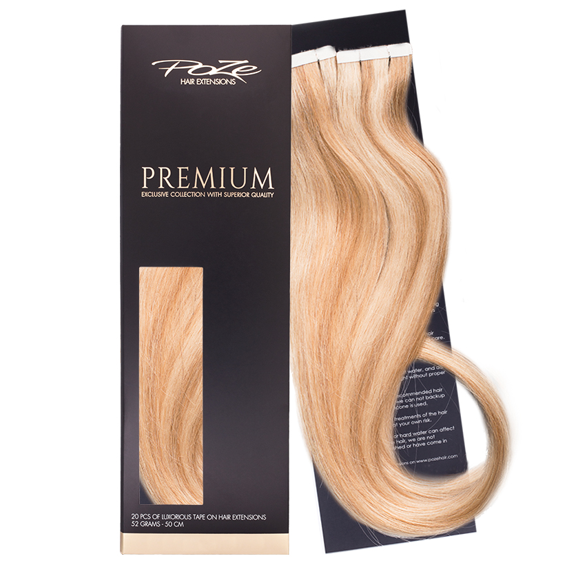 Poze Premium Tape On Hair Extensions - 52g Sunkissed Beige 12NA/10B - 50cm