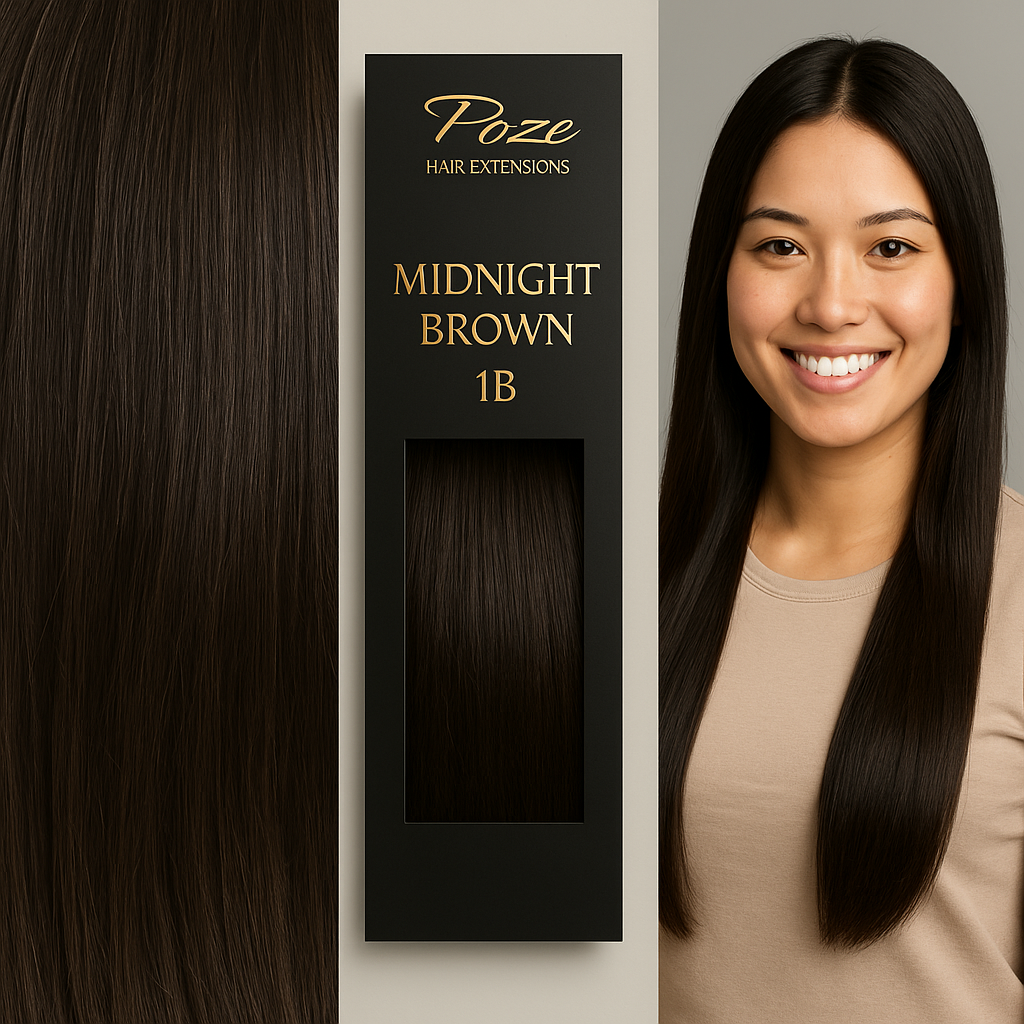 Poze Premium Teippipidennykset - 50g 1B Midnight Brown - 40cm
