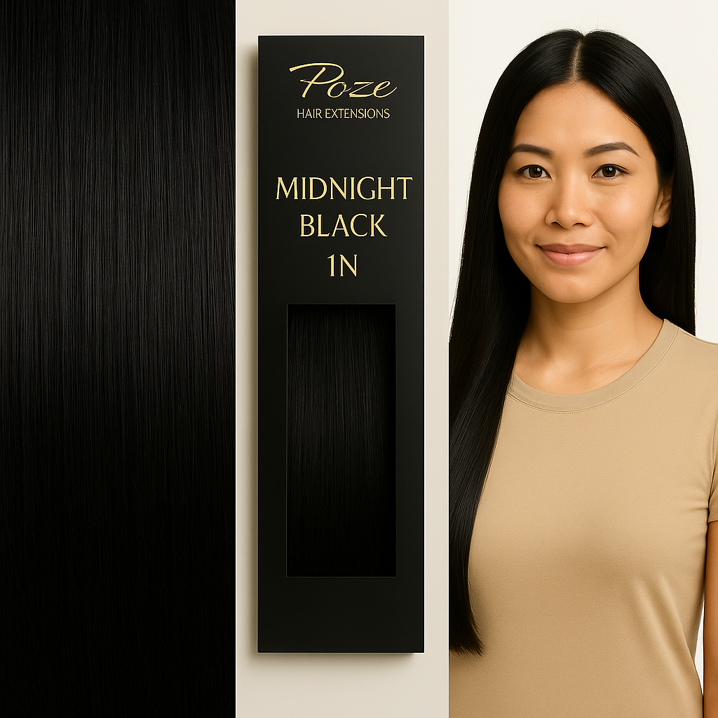 Poze Standard Hiusnauhat Hiustenpidennys - 80g Midnight Black 1N - 30cm