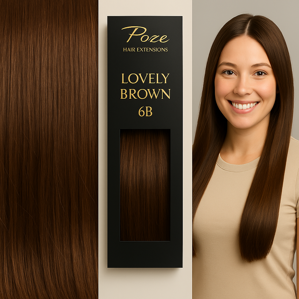 Poze Premium Clip & Go Pidennykset - 125g Lovely Brown 6B - 50cm