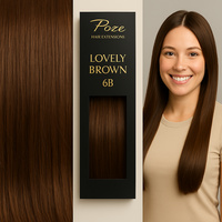 Poze Premium Hiusnauhat Hiustenpidennys - 110g 6B Lovely Brown - 40cm