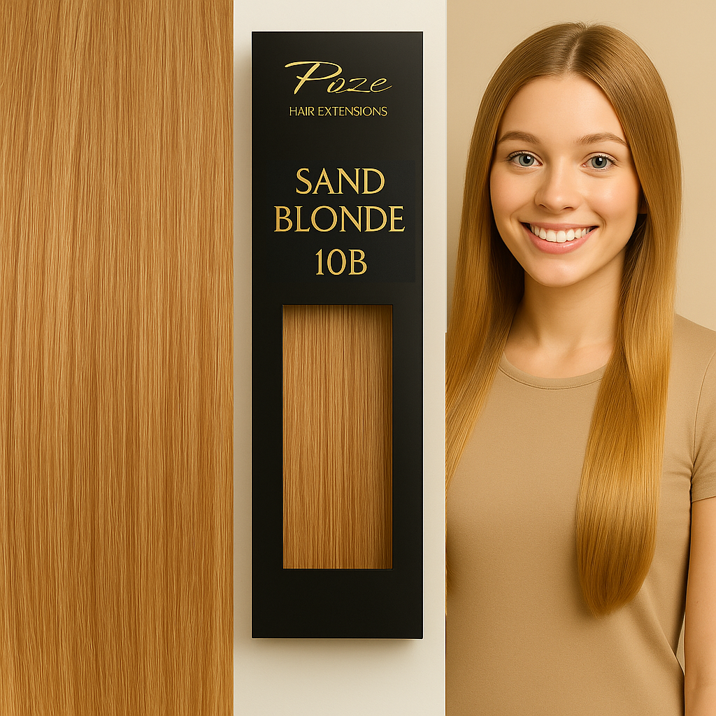 Poze Premium Hiusnauhat Hiustenpidennys - 110g 10V 10B Sand Blonde - 50cm
