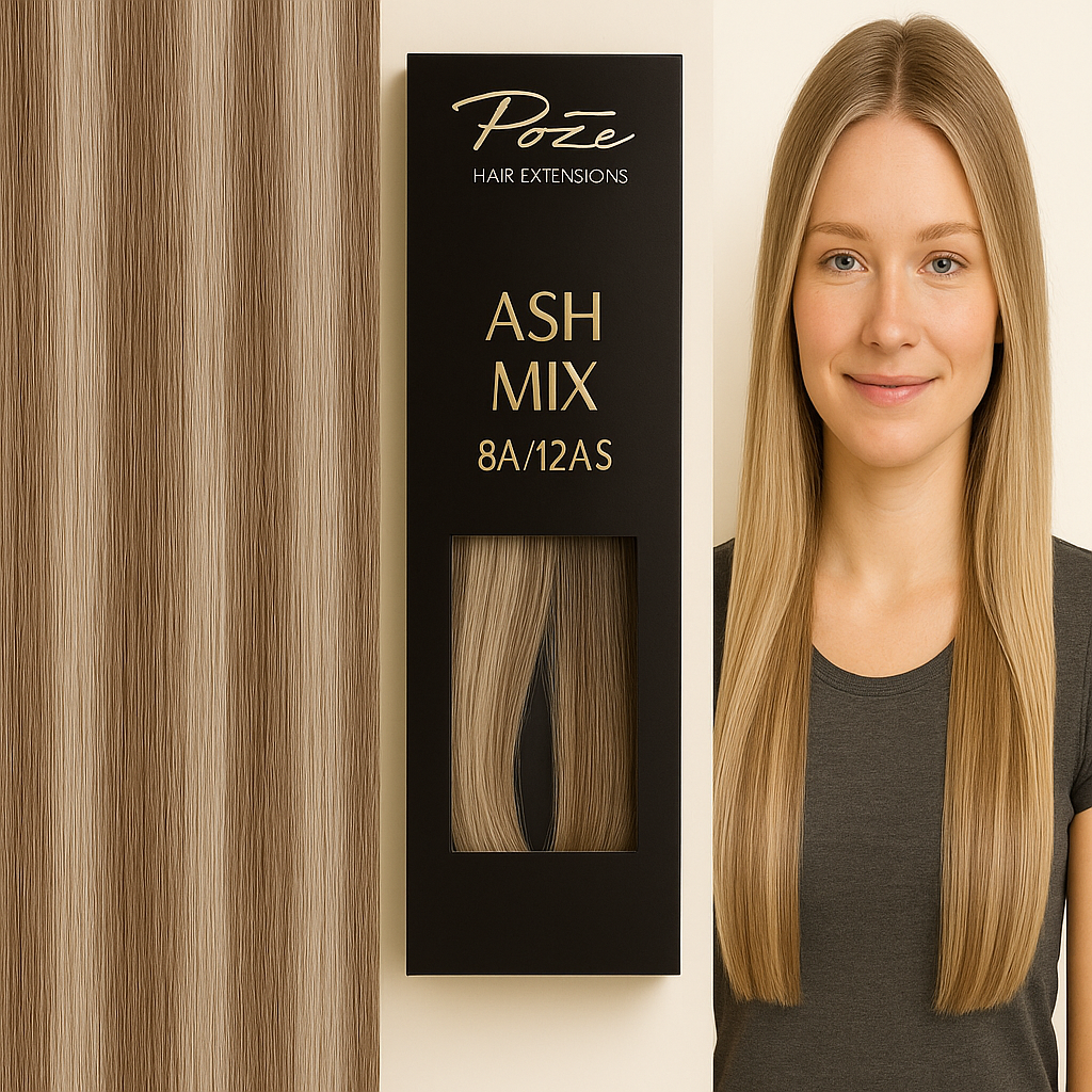 Poze Standard Clip & Go Pidennykset - 110g Ash Mix Balayage 8A/12AS - 50cm