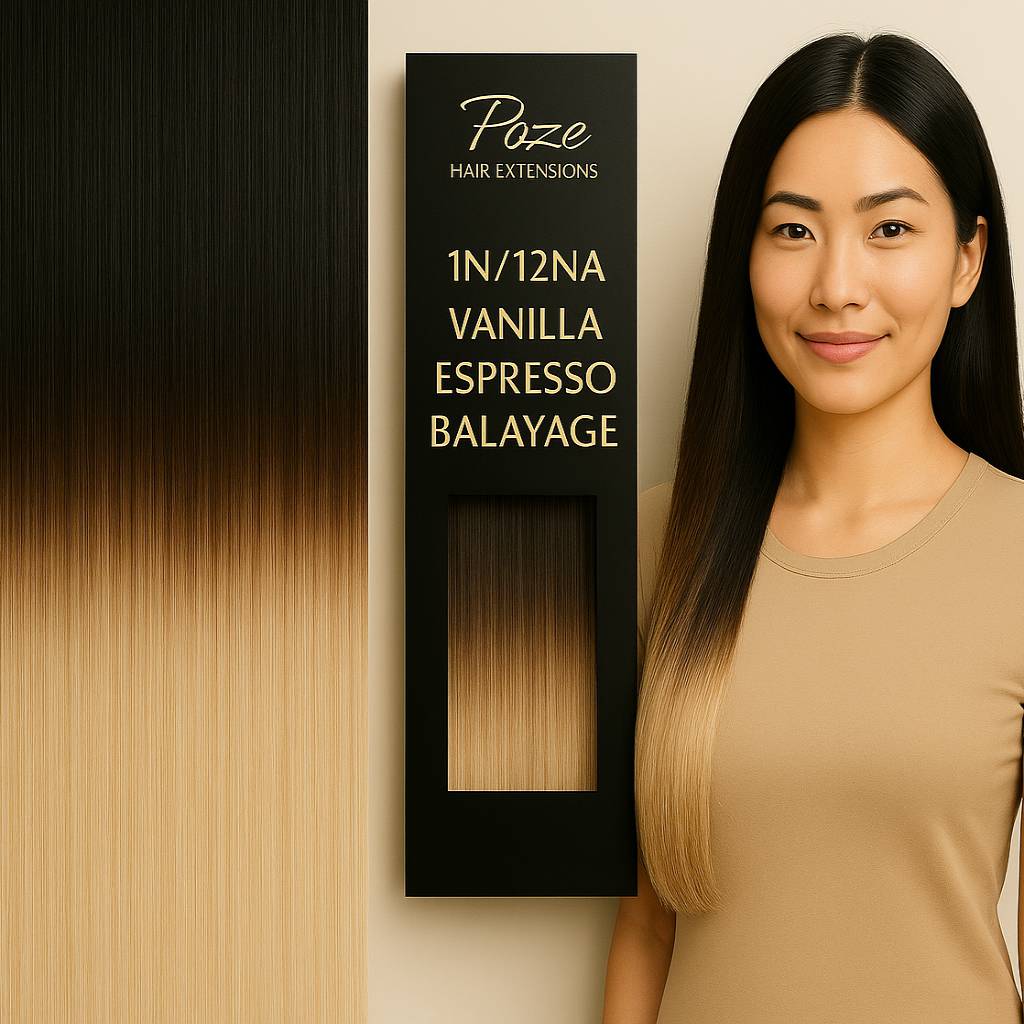 Poze Standard Clip & Go Pidennykset - 110g Vanilla Espresso Balayage 1N/12NA - 50cm