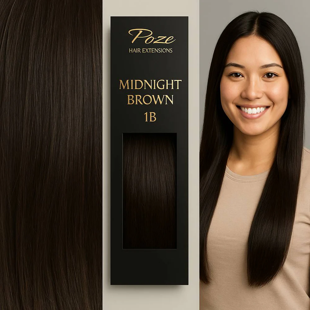 Poze Premium Teippipidennykset - 50g 1B Midnight Brown - 40cm