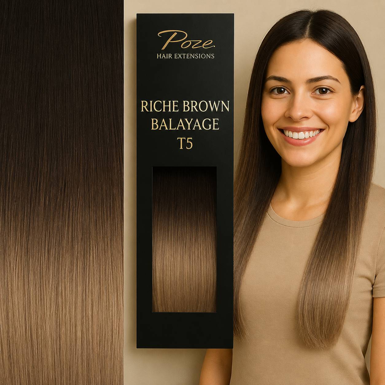 Poze Standard Clip & Go Pidennykset - 125g 4B/8B Riche Brown Balayage - 50cm
